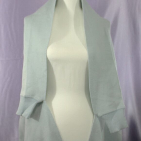 MERSEA Reversible Travel Wrap Shawl Sky Blue Cream Fringe One Size - Picture 3 of 7